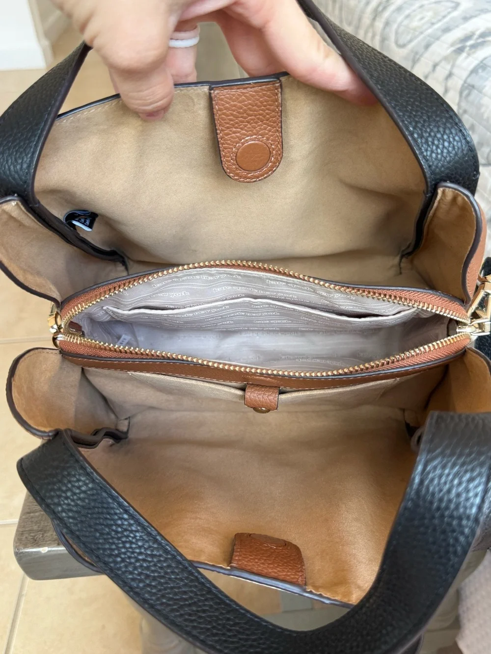 Kate Spade Knott Colorblocked Pebbled Leather Crossbody Tote MSRP $389